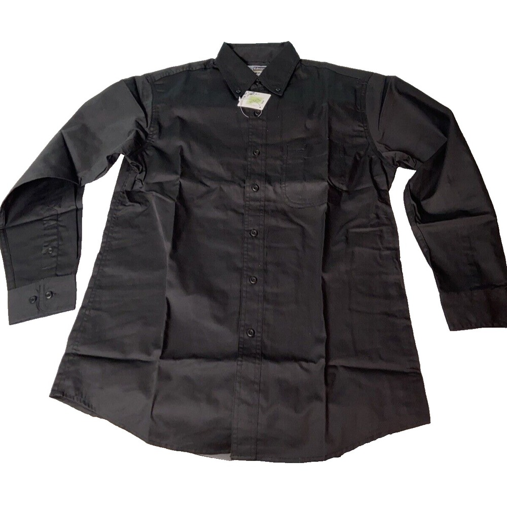 Edwards Mens Shirt Small Long Sleeve Black Pocket Button Up Workwear